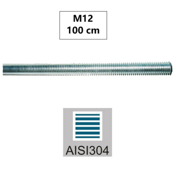 M12 Gewindestange-Edelstahl, AISI304, M12/L1000mm